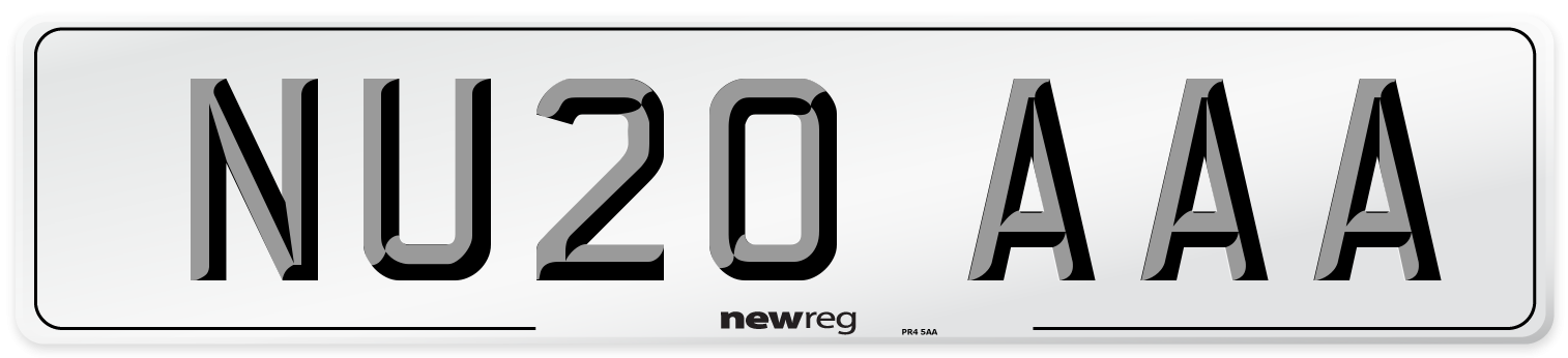 NU20 AAA Number Plate from New Reg